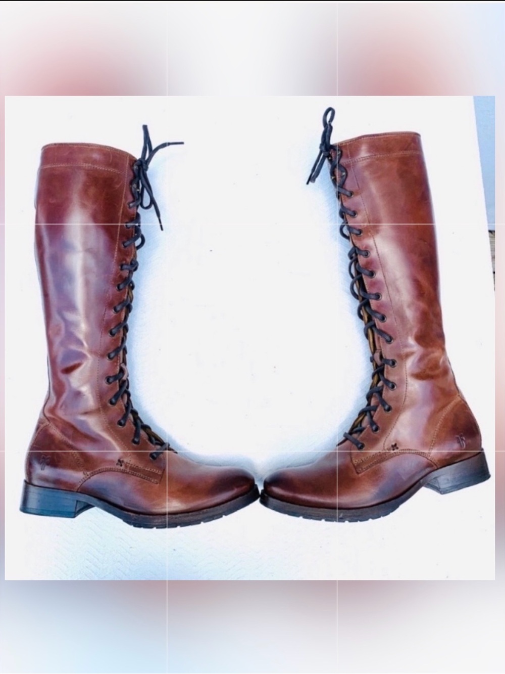 Frye Melissa 9 Tall Lace Up Military Boots